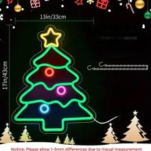USB-betriebenes LED Weihnachtsbaum Neon Schild - perfekt für Schlafzimmer, Hausparty & Gartendekoration - ideales Weihnachtsgeschenk