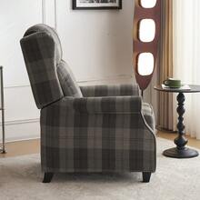Retro Grey Recliner Chair Push Back Reclining Sofa For Living Room Bedroom, Tartan Grey - Tartan - View 2