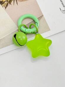 1pc Cute Jelly Color Pentagram Small Bell Charm, Lovely Girl Keychain Pendant - Multicolor - View 10