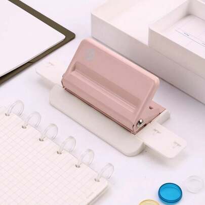 1 Peça Perfurador de Orifício para Unhas em Formato de Cogumelo, Perfurador de Papel com 4 Furos (Rosa, Branco), Suprimentos Escolares, De Volta às Aulas