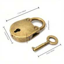 1/3 件优质合金老式古董风格迷你仿古挂锁带钥匙锁