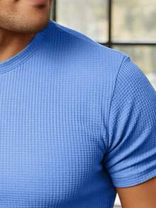 Kit 2 Basic Casual Textured T-Shirt Straight Textured Premium Mesh - Jeans Hitam dan Biru - View 3