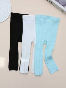 3条装女童九分钱打底裤，百搭简约设计，适合所有季节