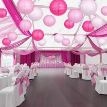 12PCS Multicolor Paper Lantern Combination Set, Birthday Party, Wedding Gathering Background Decoration Hanging Paper Lanterns, DIY Mix And Match Party Backdrop, Suitable For Birthday Party, Valentine's Day, Wedding, Baby Shower, Garden Decor (Lights Not Included)