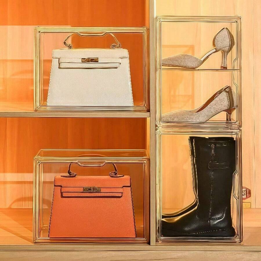Transparent And Visible, Shoe And Boot Storage Cabinet With Multiple Layers Of Dust-Proof Shoe Boxes, Handbag Display, Collection Cabinet, Plastic Storage Cabinet, Men's And Women's Shoe Organizing Artifact, Transparent Shoe Box Storage Cabinet With Multiple Layers Of Free Stacking, Space Saving Shoe Cabinet Can Be Freely Combined