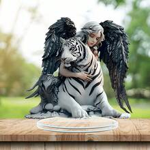 2D Flat Angel Acrylic Desktop Decor - Elegant Blessing Symbol Suitable For Home And Office, Great For Bedroom, Cafe, Living Room, Garden And Balcony