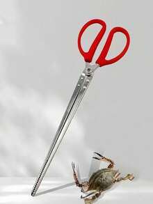 1pc长碳夹垃圾夹鳗鱼夹农村家用柴火夹不锈钢夹户外烧烤夹火钳夹柴火夹无烟煤铁夹螃蟹夹防滑不锈钢夹