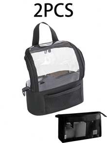 2 Lightweight And Portable Transparent Waterproof Toiletry Bags With Large Capacity For Makeup Artists To Go Out, 1 Makeup Bag For Single Shoulder And Crossbody, Suitable For Vacation Shopping, Men's And Women's Concerts, With Clear Design,Makeup Pouch,Cosmetic Bag,Travel Essential,Large Capacity,Large Makeup Bag,Christmas Gifts,Pouch,Travel,Gifts For Women Travel Essential,Pouch,Clutch / Small Handbag, Makeup Organizer,Makeup Organize,Pouch,Brush Holder,Mini Pouch,Large Capacity Pouch - Multicolor - View 12