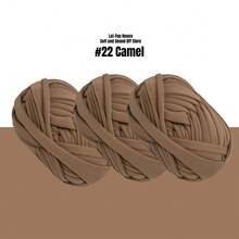 3 Rollen 100g Strickgarn Einfarbig, Häkelstoff für T-Shirt-Garn zum Selbermachen, Strickkunst, Körbe, Taschen, 30m/32 Yards