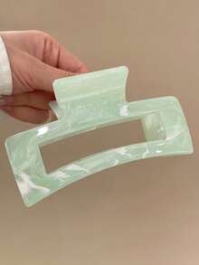 4pcs/1pc 4.13in/10.5cm Women Plastic Square Hair Clips, Pink White Blue Green Mixed Color, Fashionable Versatile High-End Elegant Minimalist Plain Hairpins, Suitable For Daily Casual Party Commute Beach Holiday Hair Styling, Ponytail Bun Washing Face Bath Makeup Outfit Accessory Hair Accessories Elegant Claw Clips, School Stuff, College Autumn Accessories Fall Winter For Vacation Outfits Woman