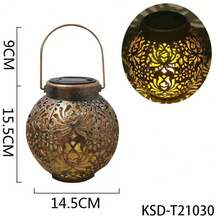 NetHong NEW 2Pcs Solar Powered LED Light Lantern Hanging Outdoor Garden Lamp Yard Decor UK - Bronze a - View 10