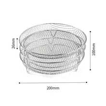 Upgrade Fryer Rack Three Stackable Dehydrator Racks For Airfryer Stainless Steel Round Fryer Rack All 4.2QT - 5.8QT FryerOven Press Cooker - A - Xem 2