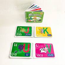 Lachilly Mi primer libro desplegable en español - Tarjetas de aprendizaje del alfabeto y números en español, adecuado para principiantes, niños pequeños y niños, desarrollo del idioma español, tarjetas educativas del alfabeto español ABC - Multicolor - Ver 12