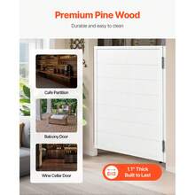 Saloon Doors, 32"W X 42" H Single Swinging Cafe Interior Doors, Square Design Premium Pine Wood, With Hinges & Hardware Kit, Easy To Install, For Hallway Kitchen Bar Pub Entrance, White - Single 32"W X 42"H Square - View 3