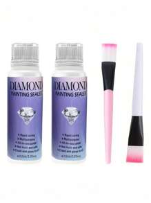 60ml/120ml/Diamond Painting Sealing Glue Special Reinforcement Glue Sealant For Point-Drilling Painting Puzzle Works Anti-Drilling Fixing Brightener DIY New Diamond Painting Tool Brightening Send Brush