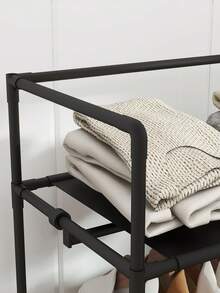 Perchero con ruedas multiusos, de pie con cesta de almacenamiento de tela, portátil, diseño resistente y elegante, fácil de ensamblar, adecuado para sala de estar, dormitorio, entrada, oficina, hogar, regalos de vacaciones, regalos de Navidad, regalos - Multicolor - Ver 2