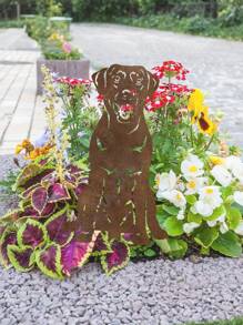 1pc Rusty Iron Metal Labrador Garden Stake - Rusty Metal Artwork - Outdoor Garden Decor