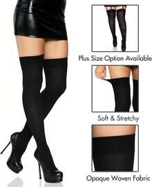 Women's Solid Hue Thigh Highs Puh6dian