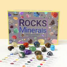 24-Day Crystal Advent Calendar With 24 Natural Gemstones | STEM Geology Learning Kit | DIY Mineral Collection | Christmas Gift For Kids & Crystal Lovers