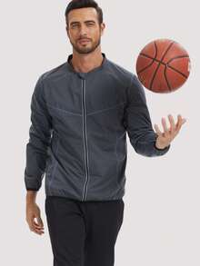 1PC Sauna Suit For Men Sweat Sauna Jacket Zipper Gym Workout Sweat Shirt - Grey - View 3