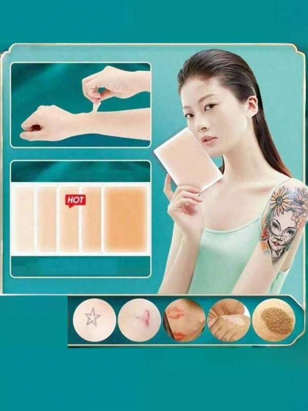 1/5Pcs Waterproof Tattoo Flaw Conceal Stickers Set Temporary Tattoo Cover-Up Patches Full Cover Body Tattoos Scars Skin-Friendly ﻿