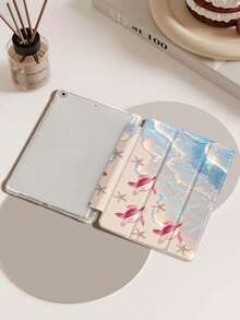 غطاء لأجهزة iPad متوافق مع iPad (A16) الجيل 11 بمقاس 11 بوصة 2025 ، وiPad Air 11 (2025) ، وiPad الجيل 10 بمقاس 10.9 بوصة 2022 مع حامل قلم ، مثلث القاعدة ، غطاء واقي ، صحوة/ سبات تلقائي ، هدية جميلة لعودة المدارس ، عيد الحب ، العطلات ، مطبوع عليه طبعات أمواج وأسماك السلحفاة والنجوم البحرية