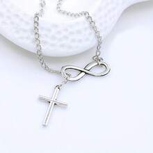 8-Letter Cross Simple Necklace - Fashionable Good Luck 8-Letter Necklace, Suitable For Men And Women's Fashion Temperament, Elegant, Advanced, Simple And Versatile