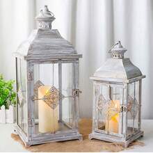 Windproof Glass Candle Holders - Light Grey - View 4