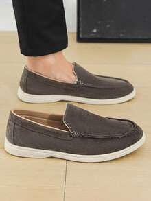 Salkin Mocassins mode homme, chaussures décontractées  de couleur unie, souples, confortables et respirantes, antidérapantes, plates, convenant pour le bureau, les fêtes, les mariages, grandes tailles, printemps/été/automne, plusieurs couleurs disponibles. Remarque : Taille petite, veuillez commander une taille au-dessus. Vieux argent - Gris foncé - Voir 6