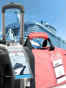 10pcs Luggage Tag For Cruise Ship Essentials, Cruise Luggage Tag Holder, Clear Cruise Luggage Tags For All Cruise Lines Travel Essentials ,For Travel Backpack Luggage Suitcase Travel Gear ,Back To School Workout School Supplies, Holiday Camping Holiday Essentials, Vacation Accessories Suitcase Tag(19cm*9cm) Card Holder Flying College For Luggage For School Bag Anti-Lost Portable Waterproof Double-Sided Privacy Protection