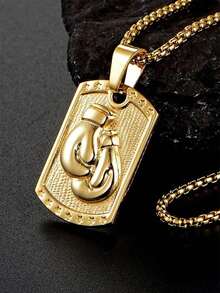 1 件青少年时尚朋克运动休闲拳击手套吊坠项链经典拳击爱好者珠宝