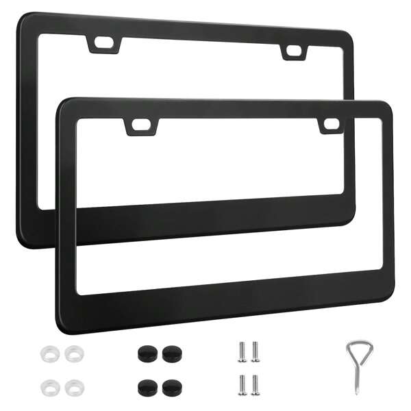 Easypie Selection 2 Pakete Kennzeichenhalter, Kennzeichenhalter aus Edelstahl mit Mutter, Autoteile