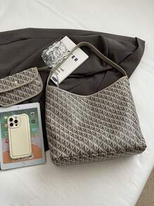 2025 Fashion 2pcs Set Shoulder Bag With Coin Purse, Printed Design Suitable For Women Daily Use, Vacation, Travel, Holiday, Date, Gift