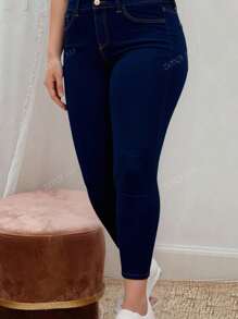 Jeans Vaqueros TALLAS EXTRA Para Mujer Curvy Amoldan la Figura De Talle Alto y Compresión de Abdomen Uso Diario Casual Chic Moderno