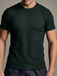 Camiseta Texturizada Casual Básica Reta Texturizada Malha Premium