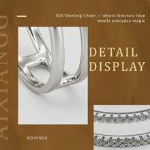 Anillo de zirconia cúbica con diseño de estrella doble - Anillo ajustable de plata pura, de lujo ligero y listo para regalo