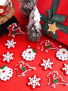 10/20pcs Santa Claus Decoration Felt Pieces, Christmas Snow Felt Pieces, Christmas Elk Felt Pieces, Christmas Throwing Felt Pieces, Christmas Table Decoration DIY Christmas Fabric Supplies - Multicolor - View 6