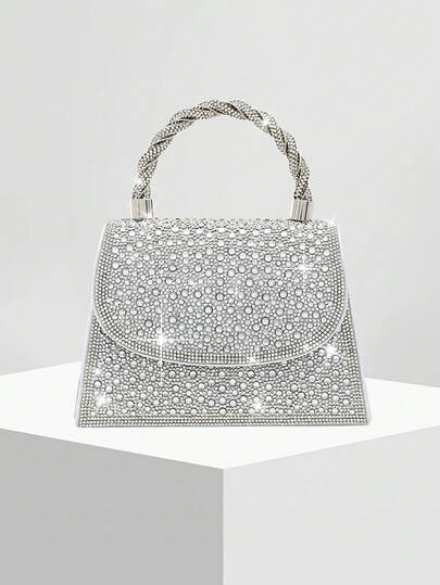 New Rhinestone Party Handbag, Formal Evening Clutch, Rhinestone Decor Wedding Ceremony Purse, Bridal Accessories