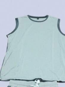 Heren Casual Sport Tank Top Set, Ademend Mouwloos Tank Top + Contrasterende Tape Shorts. Fitness Gym Workout Kleding, Zweetafvoerend Voor De Zomer