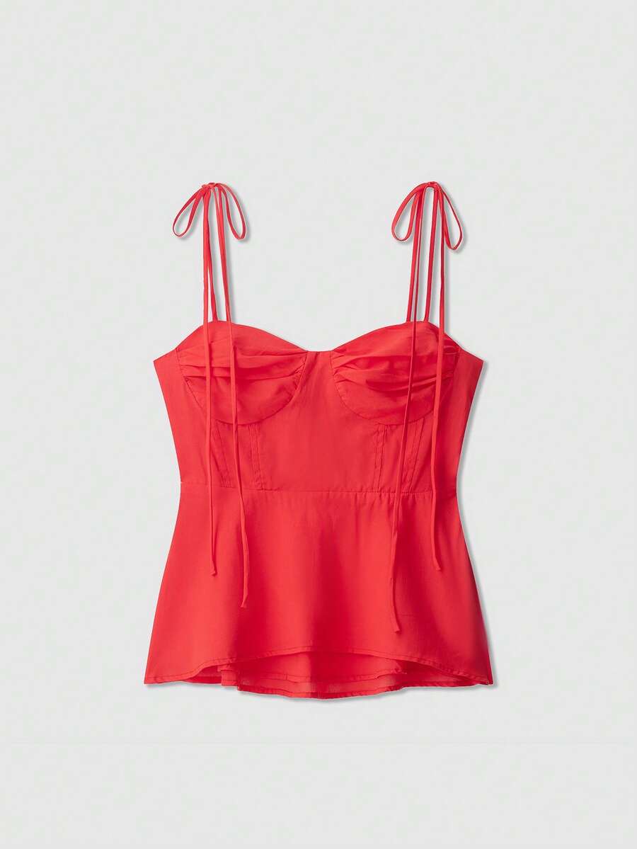 Top bustier casual y sencillo de unicolor para mujer