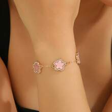 1 Stück modisches Armband mit Kleeblatt-Diamanten für Frauen (ohne Geschenkbox)