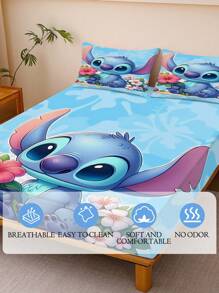 Disney Juego de 3 mantas con estampado de tótem de lobo (1 funda nórdica de plumón + 2 fundas de almohada, sin relleno). Juego de cama estampado, suave y cómodo, ideal para dormitorio y habitación de invitados.