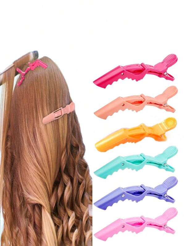[Random] Hairdressing Tool Hair Claw Clips, Salon Use Hair Dye And Perming Crease-Free Clips