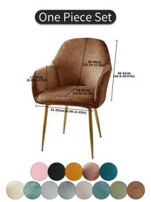 1pc Camel Faux Fur Arched, Solid Color High Elastic Dust-Proof Anti-Fouling Decorative Full Cover Chair Slipcover, Suitable For Hotel, Living Room, Study, Dining Room Daily Chairs, Black, Gray, Champagne, Back To School, Room Decor, School Supplies