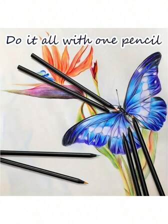 5 pièces/10 pièces/20 pièces/30 pièces Ensemble de crayons magiques arc-en-ciel dégradé pour la rentrée scolaire - bois noir, 7 couleurs vives pour le gribouillage, le dessin et l'écriture, fournitures scolaires, crayon, set de crayons de couleur
