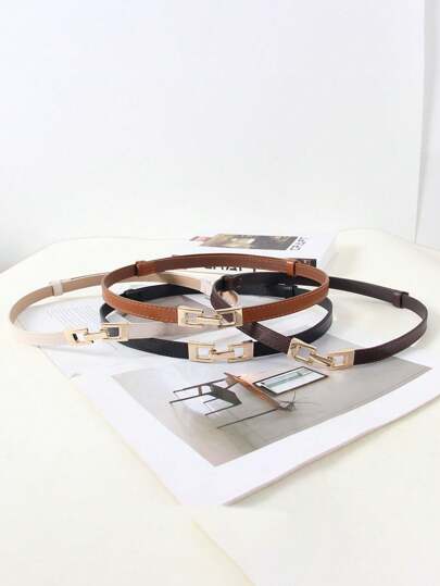 1pc Stylish Minimalist Adjustable Elastic Buckle Waist Belt, Suitable For Various Outfits And Daily Wear Summer, School