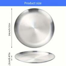 2 piezas/3 piezas Tazón plano para mascotas con borde ancho de acero inoxidable, bandeja de alimentación para perros y gatos pequeños de interior