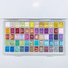 60 Color Solid Pigment Metallic Watercolor Paint Set - Portable Art Set For Painting, Sketching, Writing, DIY Crafts - Holiday Gift, Suitable For Artists, Adults And Professionals, Also An Ideal Choice For Back To School And Study Supplies - 60-color - View 14