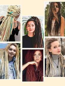 18 Inch / 24 Inch Dreadlock Extensions 0.6 Cm Width 20 Strands-Natural Black, Soft Hippie SE Dreads Synthetic Loc Extensions For Women And Men - Multicolor - View 12