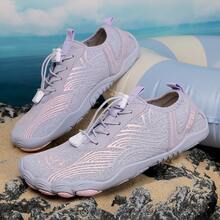 1 Pair Women's Amphibious Hiking Shoes, Swimming Shoes, Beach Shoes, Outdoor Barefoot Water Shoes, Non-Slip Soft Bottom, Lightweight, Quick Drying, Suitable For Snorkeling, Wading, Fishing, Boating, Indoor Fitness, Yoga, Jumping Rope, Quiet Household Shoes - Purple - View 4